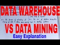 Data Warehousing and Data Mining Difference between Data Warehouse and Data Mining