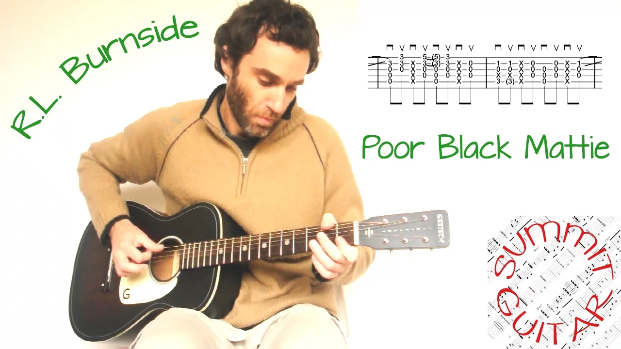 R.L. Burnside - Poor Black Mattie - Guitar lesson / tutorial / cover with tablature R.L. Burnside - Poor Black Mattie - Guitar lesson / tutorial / cover with tablature