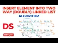 Algorithm to Insert Element at Specified Location into Doubly 2 Way Linked List Data Structure