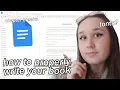 HOW TO SET UP YOUR BOOK MANUSCRIPT doc tools and tips structure novel chapters tutorial