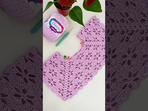 Blusa Orquídea passo a passo disponível no nosso canal Claudete Azevedo Crochê 🧶 #crochet