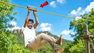 Making Zipline 💯வீட்டிலேயே ஜிப்லைனில் செம்ம என்ஜாய் பண்ணிட்டோம்..! Sathish