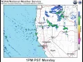 Loop of forecast radar reflectivity from the NWS NAM4 model