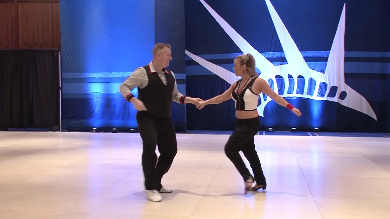 Liberty Swing 2018 Pro Am Spotlight Follower Lucie Renaud with Kyle Redd
