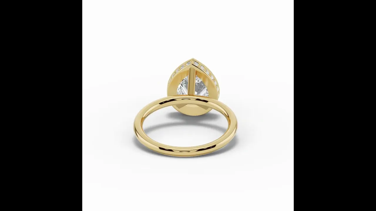 Pear Nova Halo Engagement Ring