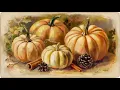 4K Vintage Pumpkin Painting Cozy Fall Art with Warm Colors Frame TV Art