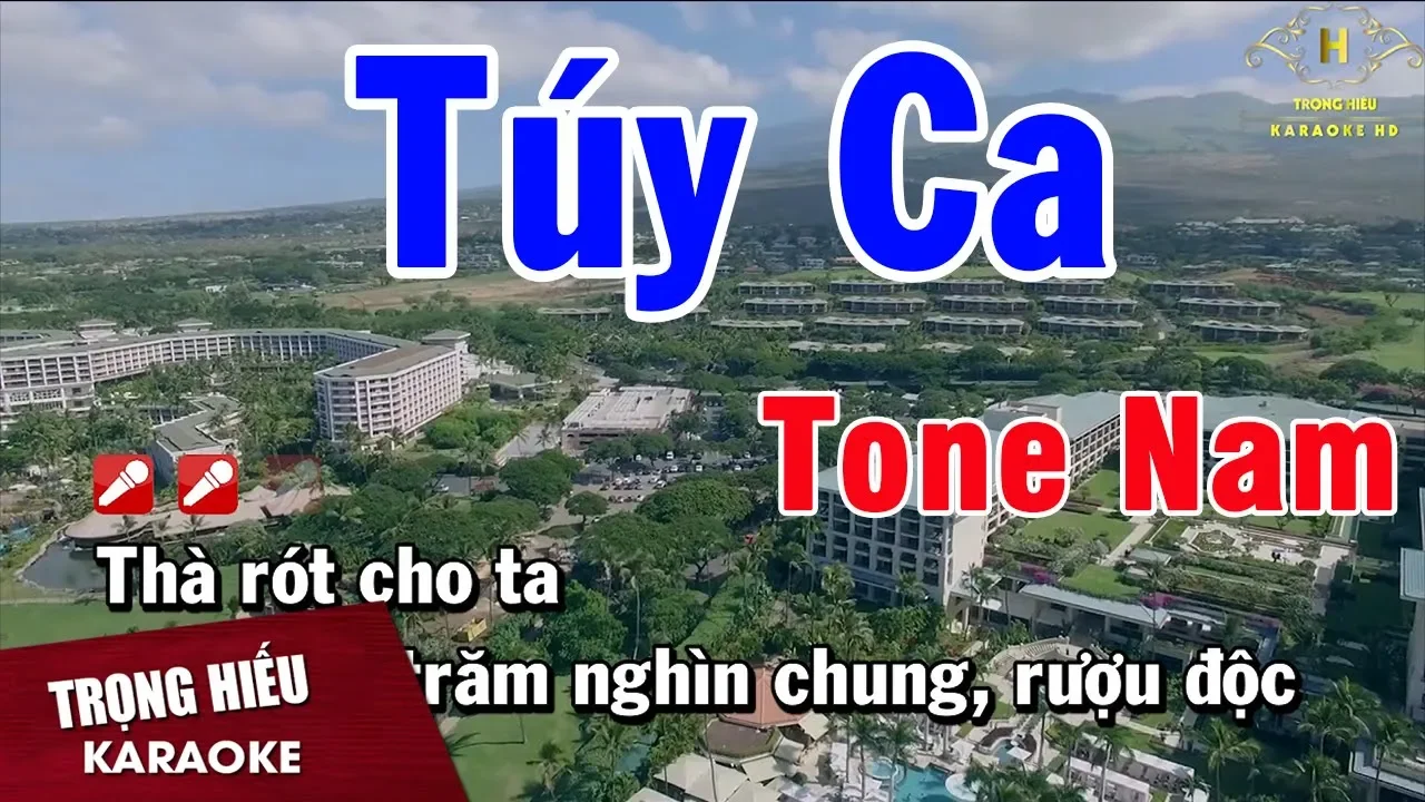 Karaoke Túy Ca Tone Nam Nhạc Sống | Trọng Hiếu