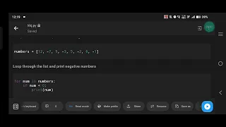 Python Program to Print Negative Numbers in a List
