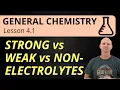 Strong vs Weak vs Non-Electrolytes 4 1 General Chemistry