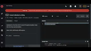 Codewars Convert a Boolean to a String Python 8 kyu