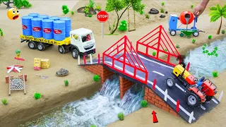 DIY Mini Tractor Making Real Concrete Bridge Over Underground Water Science Project | @topminigear