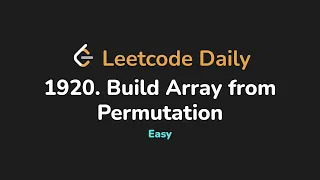 1920 Build Array from Permutation Leetcode Daily - Python