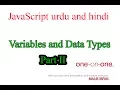JavaScript Urdu And Hindi 1 Variables and Data Types