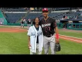 Mo ne Davis throws first pitch to former Little League World Series teammate Scott Bandura