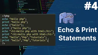 echo and print statement in php php tutorial for beginners full - 4 php tutorial