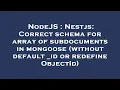 NodeJS Nestjs Correct schema for array of subdocuments in mongoose without default - id or redefi