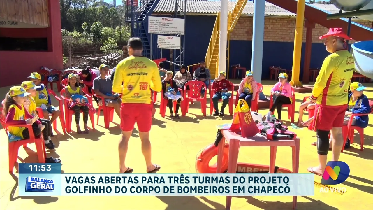 Vagas abertas para três turmas do Projeto Golfinho do Corpo de Bombeiros em Chapecó