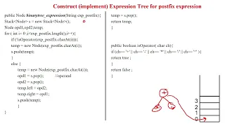 74 Implement Expression Tree for Postfix Expression in Java Example