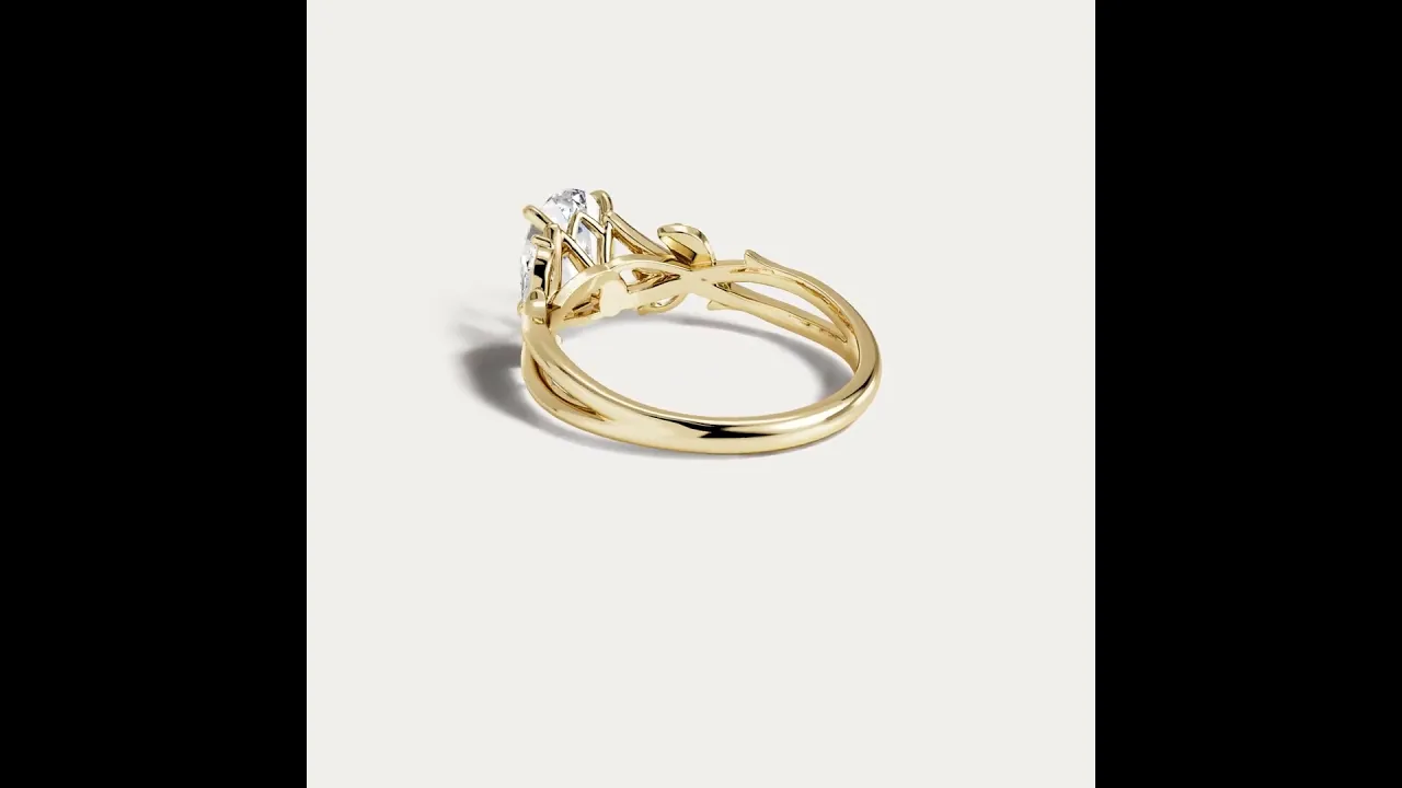 Bellamy丨Oval Cut Lab Diamond Intertwined Vine Engagement Ring