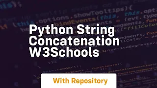 Python String Concatenation W3Schools