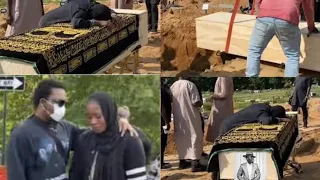 heartbreaking videos as sound sultan is buried in us singer olamide spotted at burial 