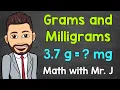Grams and Milligrams Converting g to mg and Converting mg to g Math with Mr J
