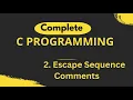 Escape Sequence Comments C Programming Full Tutorial Coders Stage