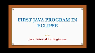 How to create Java program using Eclipse Java tutorial for beginners English