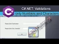 validations using c input Only Number and Character c keypress number validation in c