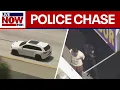 Dangerous police chase Suspects hit 105 mph before bailing on foot in Los Angeles