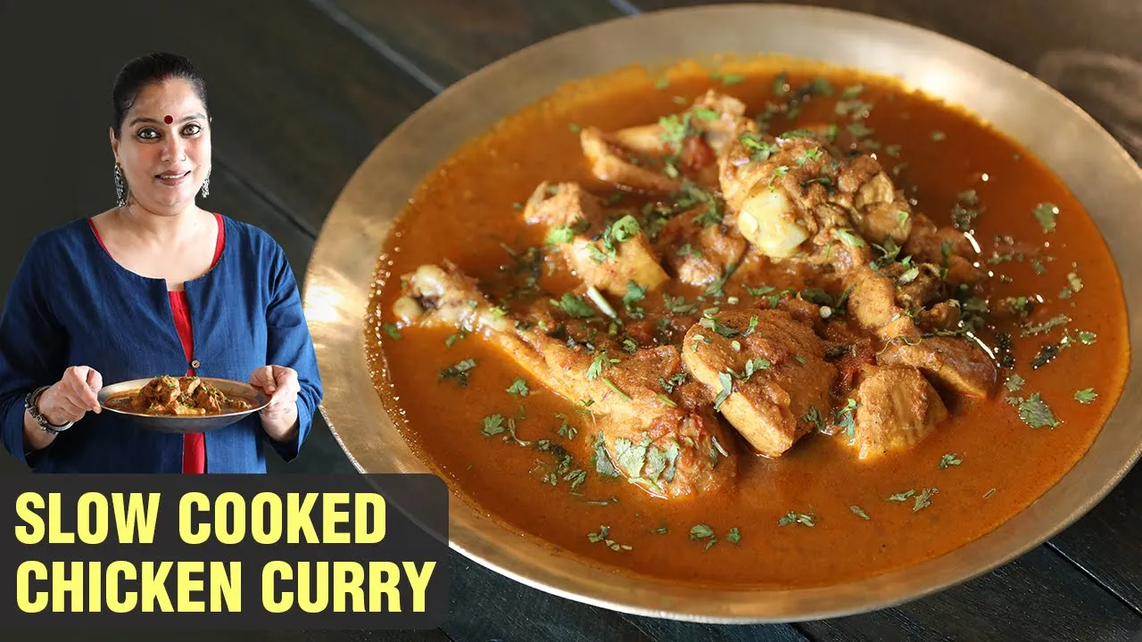 Slow Cooked Chicken Curry Recipe   How To Make Chicken Curry   Easy Chicken Recipe By Smita Deo