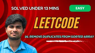 Remove Duplicates from Sorted Array LeetCode 26 Python Tamil Explanation KarthiStucksAtCode