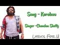 Pogaru || Karabuu || Lyrical video song || Dhurva Sarja | Chandan shetty || Rashmika mandanna ||