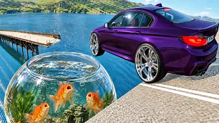 Open Bridge Crashes over Toilet with Goldfish - BeamNG drive