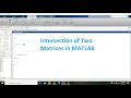 how to take find the intersection of two matrices in matlab