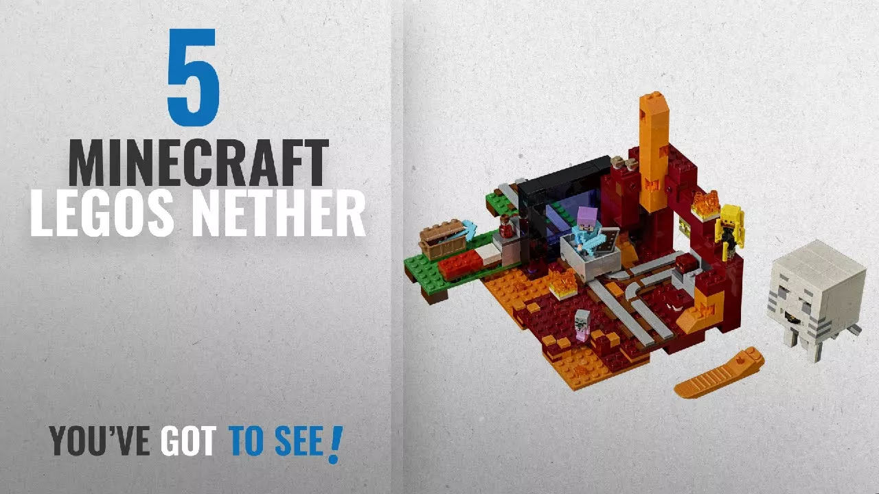 We build blocks from bricks in this minifigure scale LEGO Minecraft Nether fortress! Complete with t. 