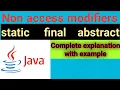 Non access modifiers in Java
