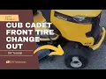 DIY Cub Cadet XT2 Enduro Series Front Tire Replacement Tutorial Riding Lawnmower Flat Tire Change
