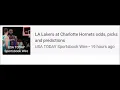 USA TODAY Sportsbook WireLA Lakers at Charlotte Hornets odds picks and predictions