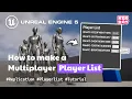 How to make a Multiplayer Player List Blueprint Replication Tutorial Unreal Engine 5