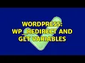 Wordpress wp - redirect and get variables