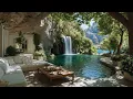 Waterfall Patio Retreat Birdsong Nature Sounds for Relaxation and Stress Relief