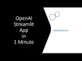 OpenAI Streamlit App in 1 Minute
