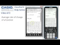 ClassPad Help 672 - Average Rate Of Change Of Function