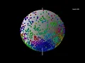 Magnetized squares with friction under increasing gravity on a sphere