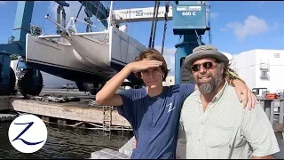 CATAMARAN HAUL OUT & REFIT: Electronics Upgrade, Generator Removal & Installation [Zatara Ep 73]