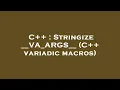 C Stringize -