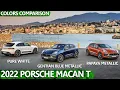 Lagu New 2022 Porsche Macan T - Colors Comparison (Pure White, Papaya, Gentian Blue)