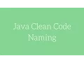 Java Clean Code - Naming