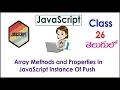 Array Methods and Properties In JavaScript Tutorial s In Telugu 26 Instance Push I Class